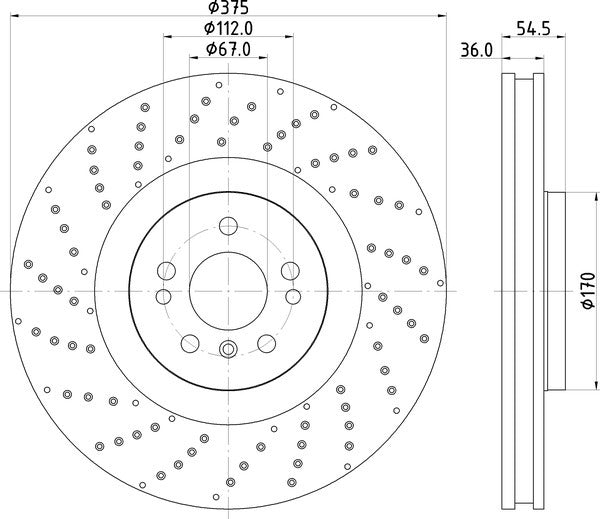 Front Disc Brake Rotor for Mercedes-Benz GLE43 AMG 3.0L V6 Base 2019 2018 2017 P-709429