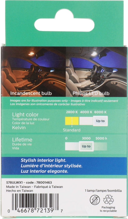 Dome Light Bulb for GMC Sierra 3500 Classic 2007 - Phillips 578WLED