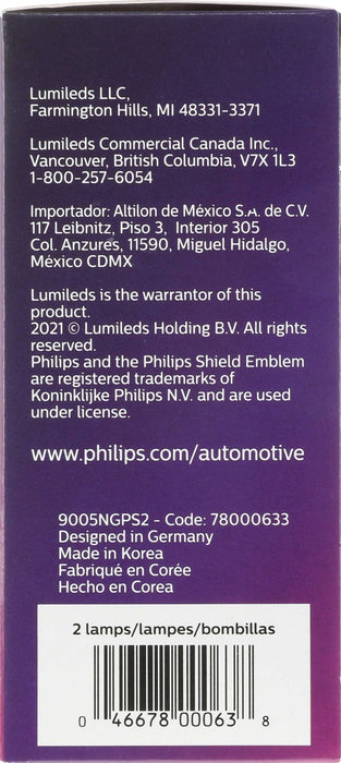 High Beam Fog Light Bulb for Mazda Miata 2005 2004 2003 2002 2001 - Phillips 9005NGPS2