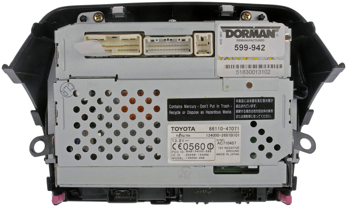 Infotainment Display for Toyota Prius 2006 2005 2004 - Dorman 599-942
