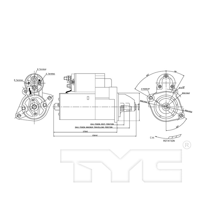 Starter Motor for BMW 525i 2.5L L6 2005 2004 2003 P-3294241