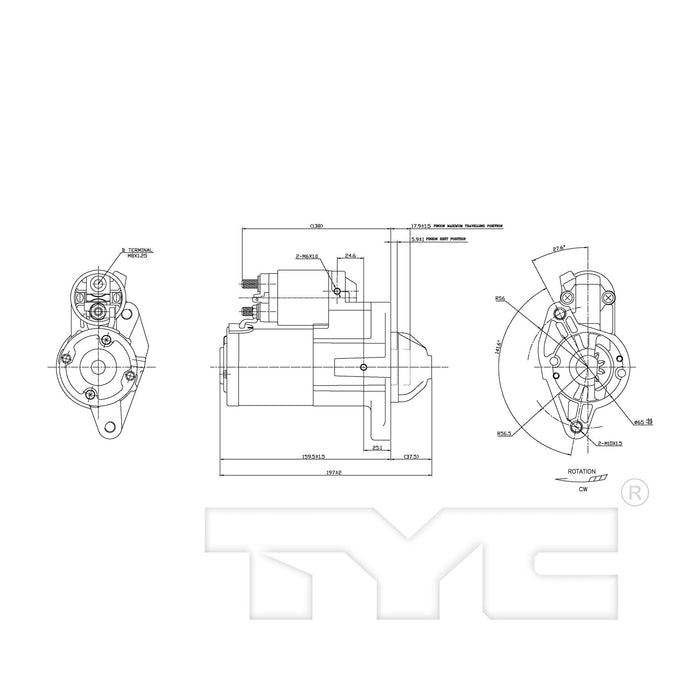 Starter Motor for Dodge Ram 3500 5.7L V8 GAS Automatic Transmission 2008 2007 2006 2005 P-3294460