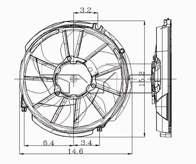 Engine Cooling Fan Assembly for Mercury Sable 2005 2004 2003 2002 2001 2000 1999 1998 1997 1996 - TYC 600310