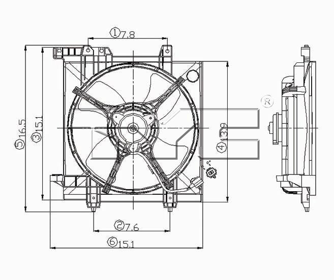 Left Engine Cooling Fan Assembly for Subaru Outback 2.5L H4 2004 2003 2002 2001 2000 P-3310958