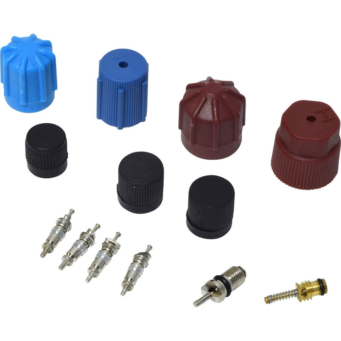 A/C System Valve Core and Cap Kit for Mazda RX-2 1974 1973 1972 1971 - Universal Air VC2903C