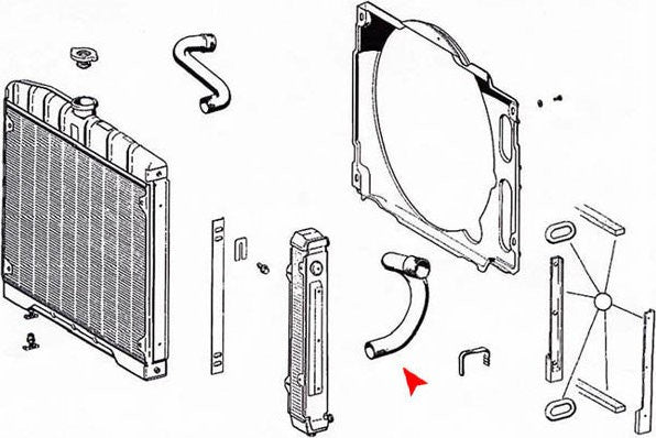 Lower Radiator Coolant Hose for Mercedes-Benz 220S 1965 1964 1963 1962 1961 1960 P-3406839