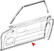 Front Right/Passenger Side Door Seal for Mercedes-Benz 230SL 1966 1965 1964 1963 - URO 1137200878