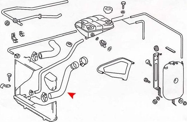 Lower Radiator Coolant Hose for Mercedes-Benz 500SEC 1985 1984 P-3407639