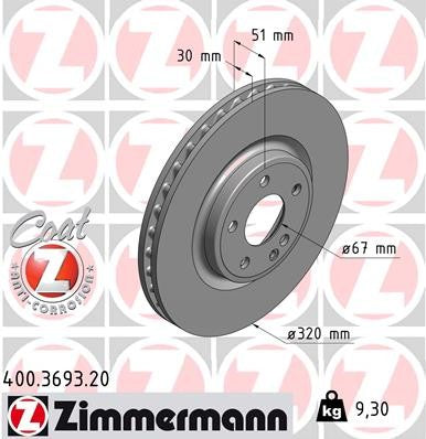 Front Disc Brake Rotor for Mercedes-Benz B250 2.0L L4 GAS Hatchback 2018 2017 2016 2015 2014 2013 P-3655392